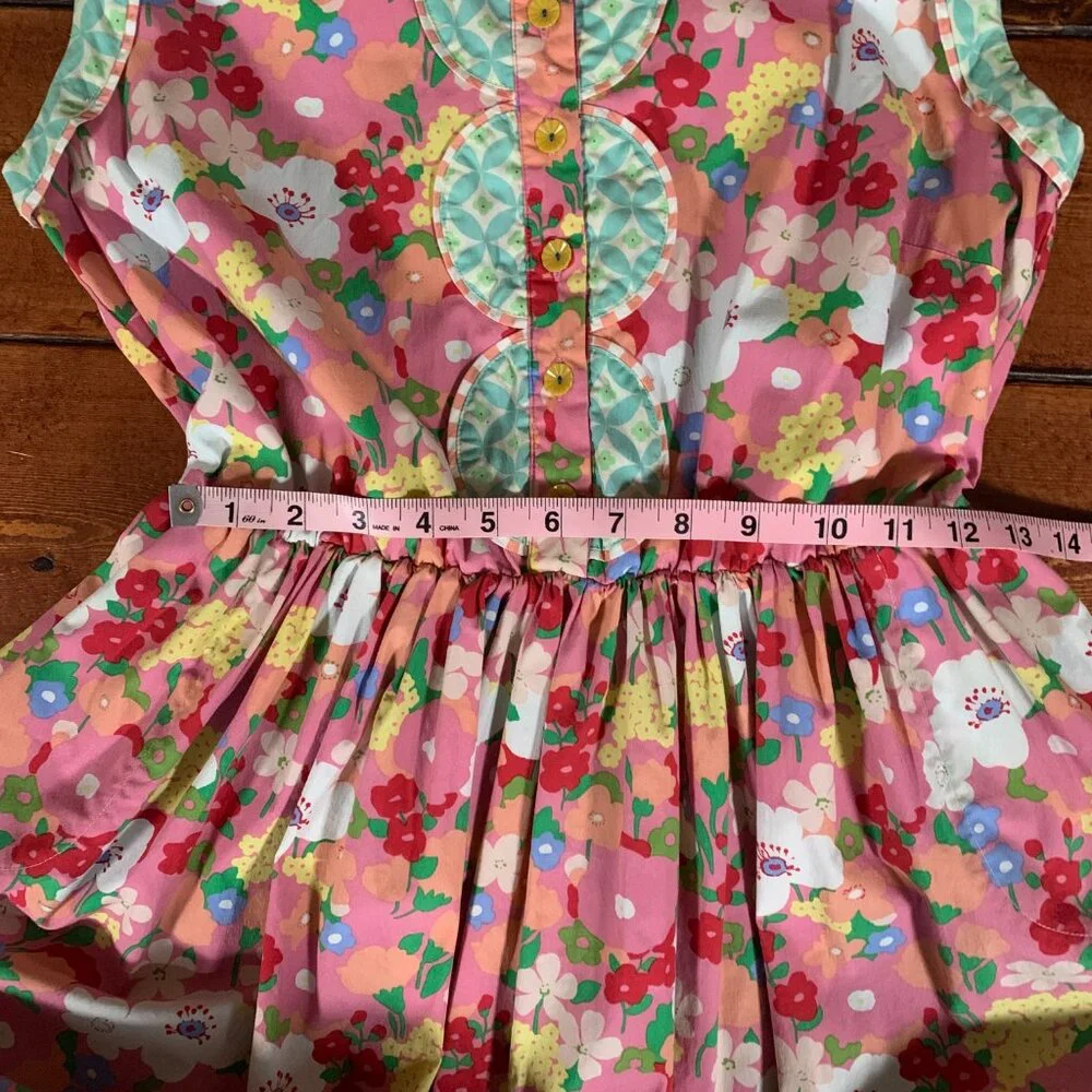 Matilda Jane Pink Floral Print Leah Sleeveless Women's Medium Fit & Flare Dress